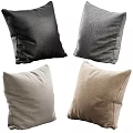 Soft Decorative Pillows in Black Gray Light Gray and Brown Fabric for Home Sofa Decor