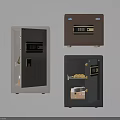 Different Colored Safes With Digital Locks Open Door Showing Coins And Cash