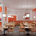 Orange Storefront Of Chicken Chop Restaurant In Modern Style
