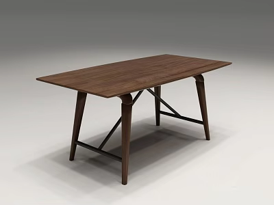 Modern Wooden Dining Table With Unique Crossed Legs And Minimalist Design Style 3d model