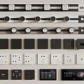 Modern Design Switch Panels in Black and White with Socket and Digital Display Features
