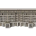 Traditional Style Multi Story Building Exterior With Storefronts And Windows