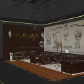 Bellolife Fitness Club Lounge With Wooden Walls Chandelier Seating And Floor Lines