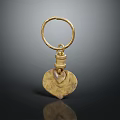 Elegant Fashion Accessory Gold Keychain With Heart Shaped Pendant Design