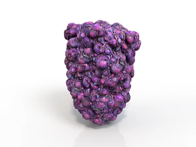 Unique Purple Wooden Stone Decorative Sculpture With Bumpy Textured Surface 3d model
