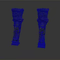 Two Intricately Carved Decorative Column Sculptures In Vintage Style With Textured Details