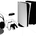 PlayStation Entertainment Electronics with Wireless Headset Game Controller and Console Accessories 3d model
