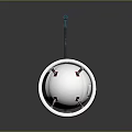 Smart Machine With White Spherical Body And Green Extended Mechanical Arm