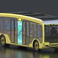Yellow Modern 2024 HE U SABANA Bus with Large Transparent Windows Black Roof Interior Seats