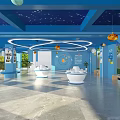 Elementary school science and technology overhead layer 3d model
