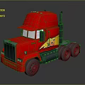 Red Functional Truck with Yellow Number 95 Cartoon Style Cab and Black Wheels