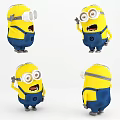 Cute Minion Plush Dolls With Yellow Blue Outfit Goggles And Different Poses
