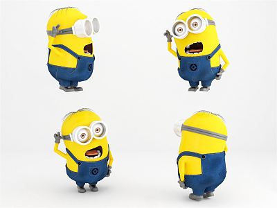 Modern Toys Minions Doll Minions Cartoon Anime Toy Robot Children Plush Toy Minions Combination Muppet 3d model