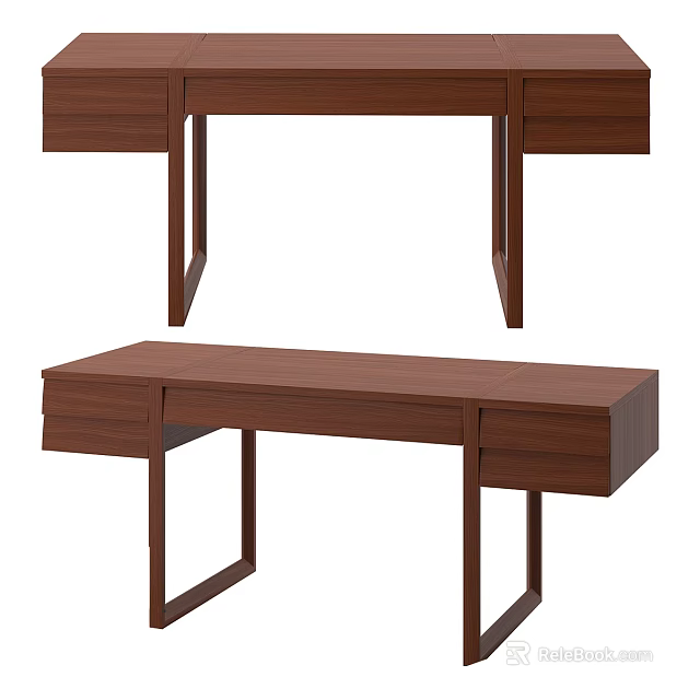 Modern Wooden Vanity Dresser With Drawers And Simple Structure Design 3d model 