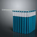 Foldable Blue And White Striped Room Divider As Practical Household Decorative Item