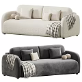 Modern Sofa With Pillows Blanket Decorative Balls And Color Options 3d model