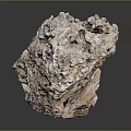 Natural Stone And Wooden Decor Piece With Porous Rough Texture