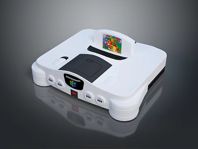White Retro Game Console With Screen Buttons And Gaming Slot Design 3d model