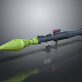 Military Style Rocket Launcher With Green Tip Black Barrel And Telescopic Scope