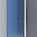 Blue Glass Doors In Modern Interior With White Wall And Open Panel