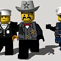 Lego Game and Movie Police Characters With Cowboy Hat Badge Police Cap Handcuffs Sunglasses and Radio