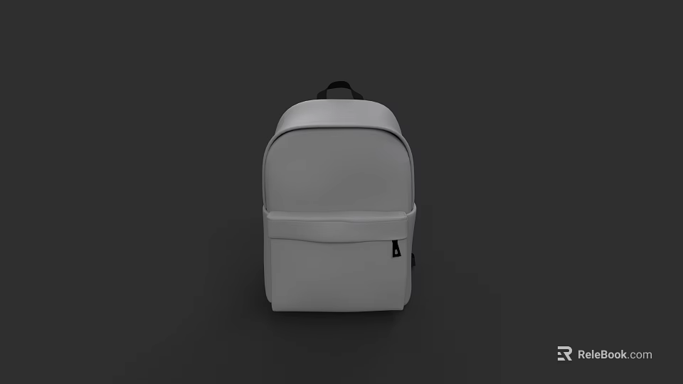 Light Gray Backpack With Minimalist Design And Black Accents For Daily Use 3d model 