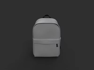 Light Gray Backpack With Minimalist Design And Black Accents For Daily Use 3d model