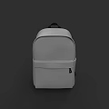 Light Gray Backpack With Minimalist Design And Black Accents For Daily Use