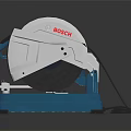 BOSCH Industrial Chop Saw With Blue Base White Blade Guard And Circular Cutting Blade