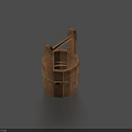 Traditional Handcrafted Wooden Bucket With Handle And Rustic Design For Home Storage