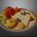 Vibrant Fresh Plate With Strawberries Blueberries Tangerine Segments And Toast