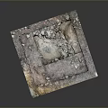 Archaeological Excavation Square Featuring Rubble Holes And Earth Toned Broken Edges