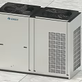 GREE Air Conditioner Outdoor Unit Air Outlet With Two Units On Tile Floor