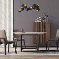 Modern Dining Table and Chair Combination 3d model