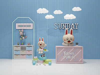 Modern Meichen Rabbit Props 3d model Modern Meichen Rabbit Props 3d model