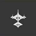 Futuristic Silver Geometric Flying Crafts With Reflective Surfaces In Dark Background