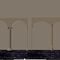 Beige Arched Column Frames With Decorative Design On Neutral Wall And Floor