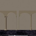 New Chinese Style French Style Indoor Arc Pass Circular Arc Door Holes Without Door Cover Radian Pass Staff Door Holes with Arch Holes Carved Pillars 3d model