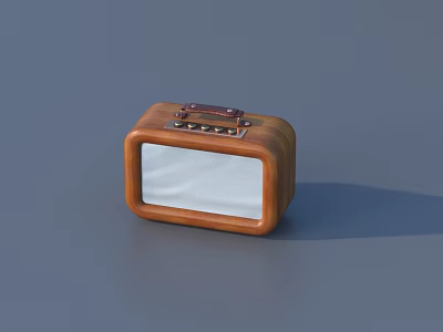 Vintage Brown Wooden Daily Item With Control Panel And Transparent Display Screen 3d model