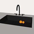 Modern Stainless Steel Kitchen Faucet with Sleek Design and Brown Fruits on Sink