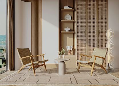 Rattan leisure chair 3d model