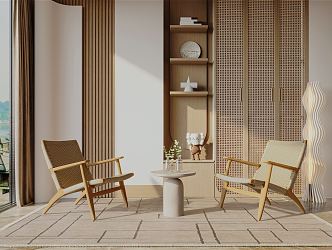 Rattan leisure chair 3d model