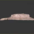 Pink Rocky Landscape with Textured Surface and Isolated Formation Under Soft Gray Lighting 3d model