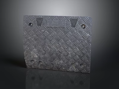 Industrial Metal Plate Surface With Diamond Pattern And Corner Holes 3d model