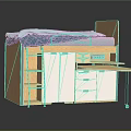 Multifunctional Light Wood Bed Furniture With Storage Cabinets Drawers Shelves And Pull Out Desk