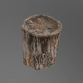 Natural Wooden Stone Stump Decor With Rustic Texture For Home Decoration
