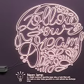 Creative Lighting Combination with Neon Lamp Follow your Dream Text and Decorative Illuminated Design