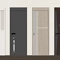 Modern Hinged Doors With Various Designs And Colors For Interior Spaces 3d model