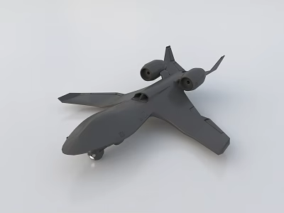 Gray Fighter Jet Model With Twin Engines Landing Gear And Sleek Design 3d model