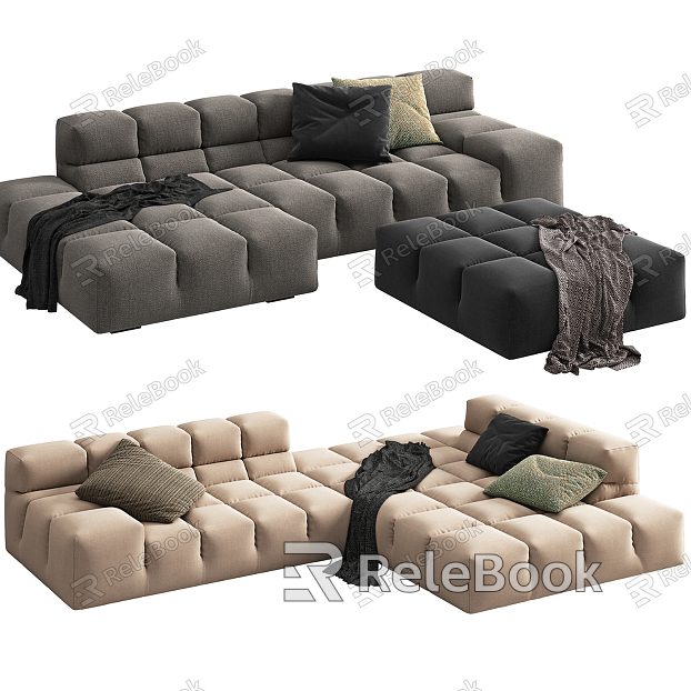 Modern modular sofa cube multiplayer sofa model